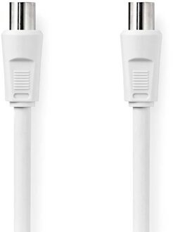 Nedis Coaxkabel | IEC (Coax) Male | IEC (Coax) Female | Vernikkeld | 90 dB | 75 Ohm | Dubbel Afgeschermd | 15.0 m | Rond | PVC | Wit | Label