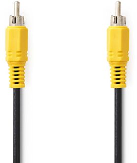 Nedis Composiet Videokabel | RCA Male | RCA Male | Vernikkeld | 480p | 5.00 m | Rond | PVC | Zwart | Label - CVGL24100BK50
