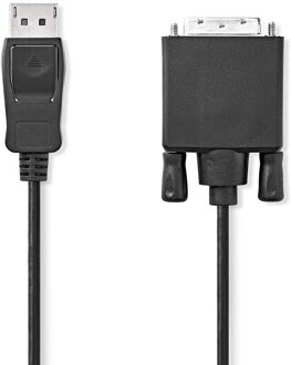 Nedis DisplayPort-Kabel | DisplayPort Male | DVI-D 24+1-Pins Male | 1080p | Vernikkeld | 2.00 m | Rond | PVC | Zwart | Label - CCGL37200BK20