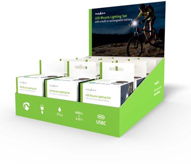 Nedis Fietslamp | Batterij Gevoed | 5 V DC | 3 W | Incl. batterij(en) | Oplaadbaar | 400 lm | 4.5 lm | 100 m | 110 ° - LBICYCLER10BK