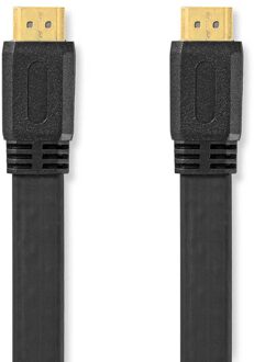 Nedis High Speed ??HDMI™-Kabel met Ethernet | HDMI™ Connector | HDMI™ Connector | 4K@30Hz | 10.2 Gbps | 2.00 m | Plat | PVC | Zwart | Label