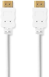 Nedis High Speed ??HDMI™-Kabel met Ethernet | HDMI™ Connector | HDMI™ Connector | 4K@60Hz | ARC | 18 Gbps | 2.00 m | Rond | PVC | Wit | Label