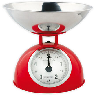 Nedis Keukenweegschaal Analoog Roestvrij Staal Verwijderbare Kom Rood