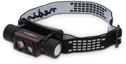 Nedis LED hoofdlamp | Batterij Gevoed / USB Gevoed | 3.7 V DC | Incl. batterij(en) | Oplaadbaar | Nominale lichtstroom: 1000 lm | Lichtbereik: 180 m
