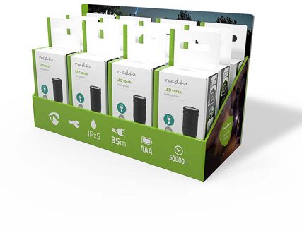 Nedis LED-Zaklamp | Batterij Gevoed | 1.5 V DC | 3 W | 1x AAA/LR03 | Nominale lichtstroom: 100 lm | Lichtbereik: 35 m | Stralingshoek: 10 °