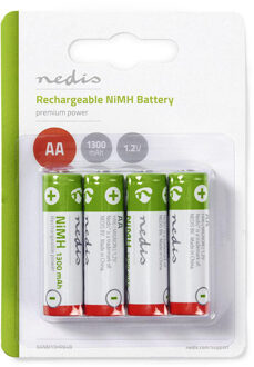 Nedis Oplaadbare NiMH-Batterij AA - BANM13HR64B - Groen