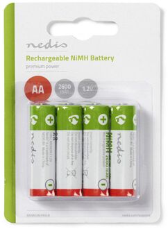 Nedis Oplaadbare NiMH-Batterij AA - BANM26HR64B - Groen