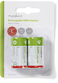 Nedis Oplaadbare NiMH-Batterij C - BANM40HR142B - Groen