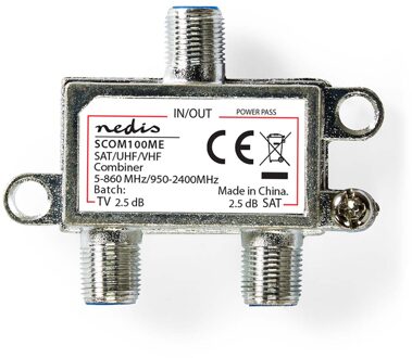 Nedis Satelliet-Combiner - SCOM100ME - Zilver Zilverkleurig
