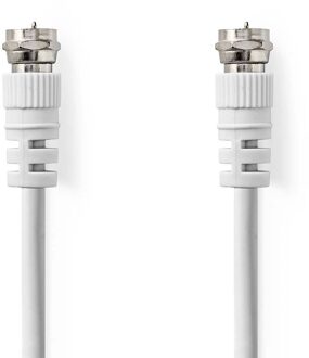 Nedis Satelliet- en Antennekabel | F-Male | F-Male | Vernikkeld | 75 Ohm | Dubbel Afgeschermd | 3.00 m | Rond | PVC | Wit | Label - CSGL41000WT30