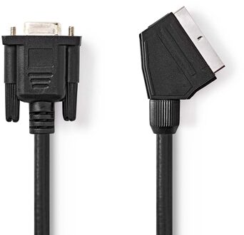 Nedis SCART-Kabel | SCART Male | VGA Female 15p | Vernikkeld | 480p | 2.00 m | Rond | PVC | Zwart | Label - CVGL31550BK20
