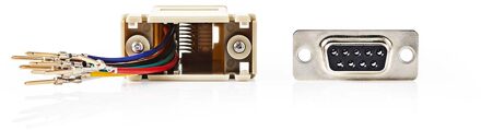 Nedis Seriele Adapter | Adapter | D-SUB 9-Pins Male | RJ45 Female | Vernikkeld | Ivoor | Doos - CCGB52821IV