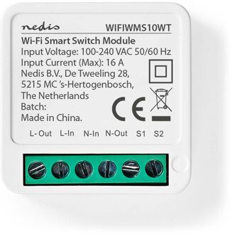 Nedis SmartLife Schakelaar | Wi-Fi | 3680 W | Kroonsteen | App beschikbaar voor: Android / IOS Schakelaar Wit