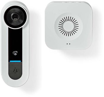 Nedis SmartLife Videodeurbel | Wi-Fi | Netvoeding | 1536x1536 | Cloud Opslag (optioneel) / microSD (niet i Slimme deurbel Wit