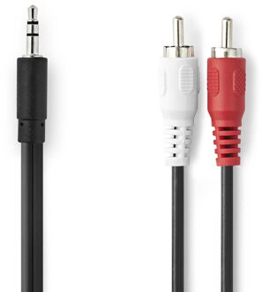 Nedis Stereo-Audiokabel 3,5 mm male - 2x RCA male 2 mtr zwart
