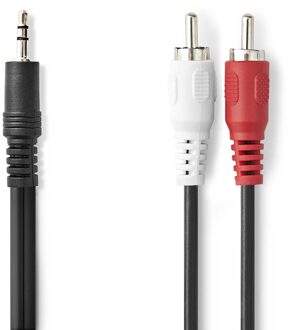 Nedis Stereo-Audiokabel | 3,5 mm Male | 2x RCA Male | Vernikkeld | 15.0 m | Rond | Zwart | Label - CAGL22200BK150