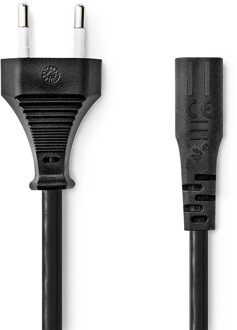 Nedis Stroomkabel | Euro Male | IEC-320-C1 | Recht | Recht | Vernikkeld | 2.00 m | Rond | ABS / PVC | Zwart | Label - CEGL11060BK20