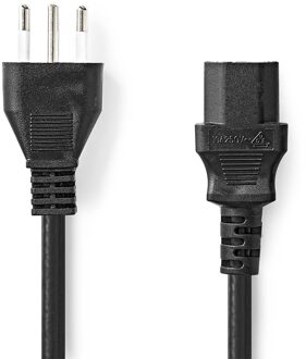 Nedis Stroomkabel | Italië Male | IEC-320-C13 | Recht | Recht | Vernikkeld | 2.00 m | Rond | PVC | Zwart | Label - CEGL11300BK20