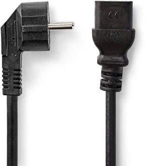 Nedis Stroomkabel | Type F (CEE 7/7) Male | IEC-320-C19 | Gehoekt | Recht | Vernikkeld | 2.00 m | Rond | PVC | Zwart | Label - CEGL10300BK20