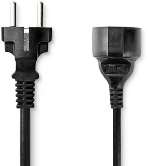 Nedis Stroomkabel | Type F (CEE 7/7) Male | Type F (CEE 7/7) Female | Recht | Recht | Vernikkeld | 3.00 m | Rond | PVC | Zwart | Label - CEGL10200BK30