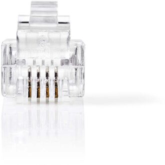 Nedis Telecom-Connector | Type Aansluiting: RJ11 | Recht | Connectorplating: Goud Verguld | PVC | Transparant - CTGB90923TP