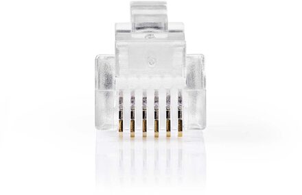 Nedis Telecom-Connector | Type Aansluiting: RJ12 | Recht | Connectorplating: Goud Verguld | PVC | Transparant - CTGB90933TP