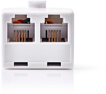 Nedis Telecom-Wandcontactdoos | Type Aansluiting: RJ11 | RJ11 Male | 2x RJ11 (4/6) Female | Splitter | ABS | Wit | Doos - CTGB90995WT