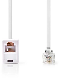 Nedis Telecomverlengkabel | RJ11 Male | RJ11 Female | 5.00 m | Kabel design: Plat | Kabeltype: RJ11 | Wit - TCGL90205WT50