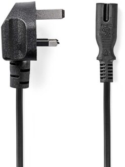 Nedis UK-Voedingskabel | UK Male | IEC-320-C7 | 2.00 m | Ja | 2 x 0.75 mm² | Koper | Rond | Vernikkeld | UK | PVC | Stekkertype: UK / Type-G | 250 V