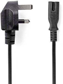 Nedis UK-Voedingskabel | UK Male | IEC-320-C7 | 5.00 m | Ja | 2 x 0.75 mm² | Koper | Rond | Vernikkeld | UK | PVC | Stekkertype: UK / Type-G | 250 V