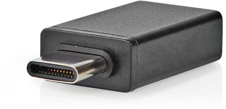 Nedis USB-C Adapter | USB 3.2 Gen 1 | USB-C Male | USB-A Female | 5 Gbps | OTG | Rond | Vernikkeld | Zwart | Doos - CCGB64915BK