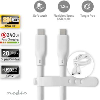 Nedis USB-Kabel - CCGB64810WT10 Wit