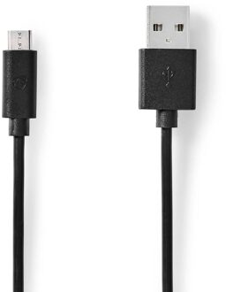 Nedis USB-Kabel | USB 2.0 | USB-A Male | USB Micro-B Male | 9 W | 480 Mbps | Vernikkeld | 5.00 m | Rond | PVC | Zwart | Label - CCGL60500BK50