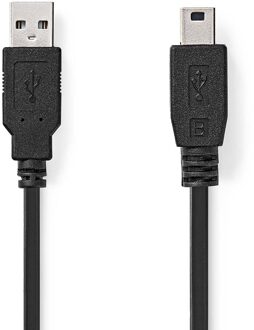 Nedis USB-Kabel | USB 2.0 | USB-A Male | USB Mini-B 5-Pins Male | 480 Mbps | Vernikkeld | 3.00 m | Rond | PVC | Zwart | Label - CCGL60300BK30