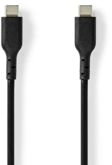 Nedis USB-Kabel | USB 2.0 | USB-C™ Male | USB-C™ Male | 240 W | 480 Mbps | Vernikkeld | 2.00 m | Rond | PVC | Zwart | Label - CCGL60710BK20