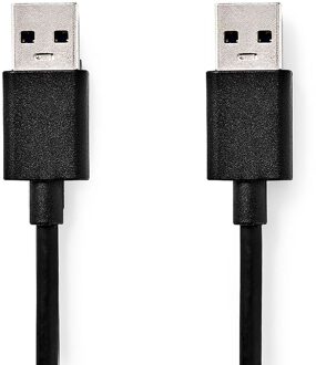 Nedis USB-Kabel | USB 3.2 Gen 1 | USB-A Male | USB-A Male | 5 Gbps | Vernikkeld | 1.00 m | Rond | PVC | Zwart | Label - CCGL61000BK10