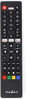 Nedis Vervangende Afstandsbediening | Geschikt voor: TCL/Thomson | Vast | 1 Apparaat | Amazon Prime / Netflix Knop / Youtube Knop | Infrarood | Zwart