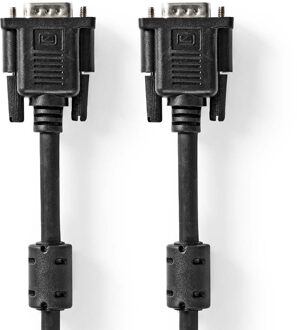 Nedis VGA-Kabel | VGA Male | VGA Male | Vernikkeld | Maximale resolutie: 1280x768 | 2.00 m | Rond | ABS | Zwart | Label - CCGL59000BK20