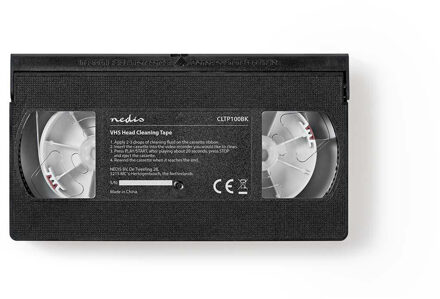 Nedis VHS-Reinigingscassette - CLTP100BK - Zwart