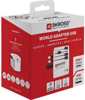 Nedis Wereldadapter - 4-in-1 Stekkersysteem, Usb-a & Usb-c - Wit