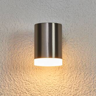 Neerwaarts gerichte LED buitenwandlamp Eliano roestvrij staal, wit