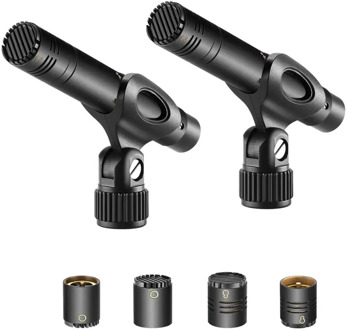 Neewer 2-Pack Pencil Stick Condenser Microphone with Interchangeable Omni, Cardioid and Super Cardioid Capsules, Foam Windscreen