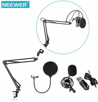 Neewer NW-700 Professionele Studio Omroep Opname Condensator Microfoon Kit met Microfoon stand en Shock Mount