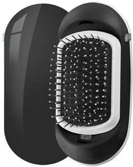 Negatieve Ionen Haar Kam Draagbare Elektrische Ionische Haarborstel 2.0 Upgrade Hoofdhuid Massage Kam Magic Styling Hair Brush Voor Zwart Haar zwart Vibration