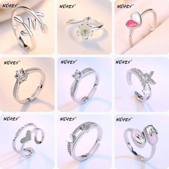 NEHZY 925 sterling silver Jewelry New Opening Ring Fashion Woman High Quality Retro Heart Shaped Kitten Cubic Zirconia Ring