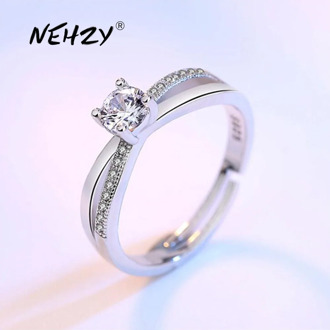 NEHZY 925 sterling silver new jewelry high quality fashion woman open ring retro size adjustable cubic zirconia silver ring