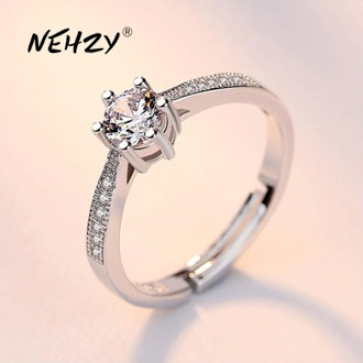 NEHZY 925 sterling silver new jewelry high quality fashion woman open ring retro size adjustable cubic zirconia silver ring