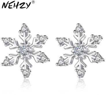 Nehzy Dames Mode Zilveren Oorbellen Sneeuwvlok Retro Bloemen Leuke Mode-sieraden