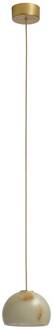 Neil LED hanglamp, Alabast, goud, Ø 15cm crèmewit gemarmerd, goud