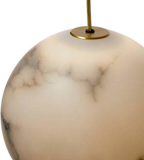 Neil LED hanglamp, Alabast, goud, Ø 21cm crèmewit gemarmerd, goud